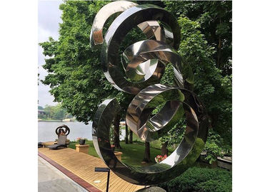 Bom preço. Escultura de aço inoxidável do espelho da decoração contemporânea espiral do jardim on-line
