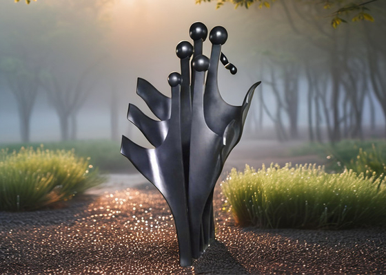 Bom preço. Pintura sob medida Arte de jardim abstrato de metal Escultura exterior moderna de aço inoxidável on-line
