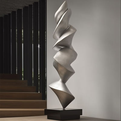 Arte do Equilíbrio Espelho de aço inoxidável moderno Escultura ao ar livre para hotéis e vilas