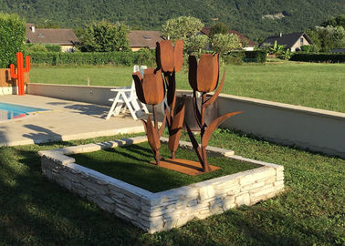 Bom preço. Escultura de aço vivo da flor do sumário da tulipa de Corten para a decoração do jardim on-line