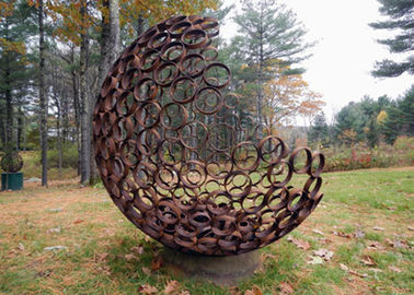 Bom preço. Decoração de aço contemporânea exterior do jardim da escultura de Corten Hemilspheres on-line