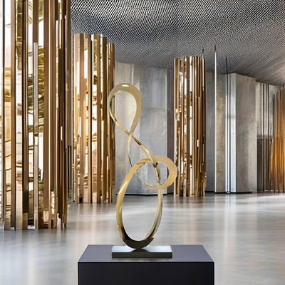 Bom preço. Escultura abstrata de aço inoxidável moderna Arte de metal interior revestida sob medida on-line