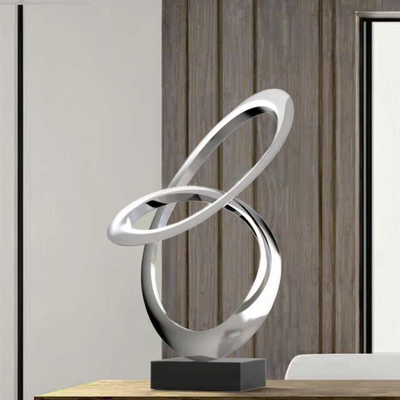 Bom preço. Espelho Contemporâneo Polido de Aço Inoxidável Escultura Abstracta Artesanato de Metal Moderno Arte on-line