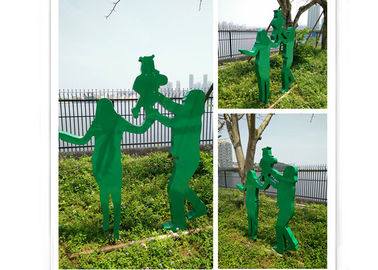 Bom preço. Escultura de aço inoxidável pintada decorativa exterior da família da escultura do metal on-line