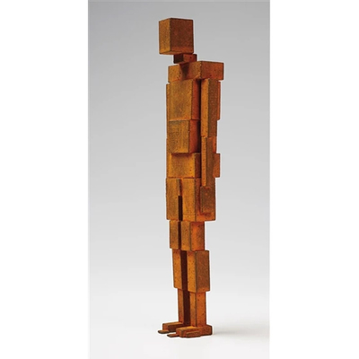 Bom preço. Esculptura de silhueta humana de aço enferrujado geométrica estátua de arte ao ar livre para projetos paisagísticos / arquitetônicos on-line