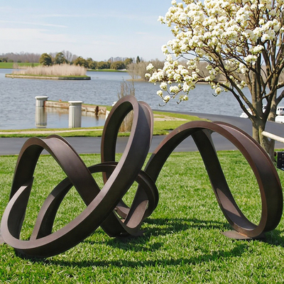 Esculptura Abstracta Rusty Moderna Arte Contemporânea de Jardim Artesanato Metal em aço Corten