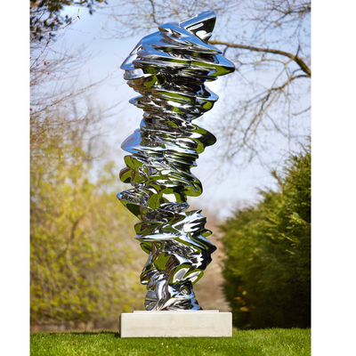 Arte de metal ao ar livre Escultura abstrata moderna de aço inoxidável