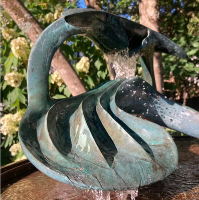 Decoração personalizada Escultura de bronze de jardim de fonte de água