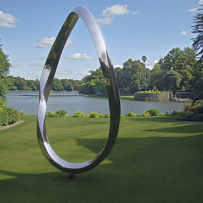 Custom Large Polished Modern Abstract Metal Art Escultura de jardim de aço inoxidável