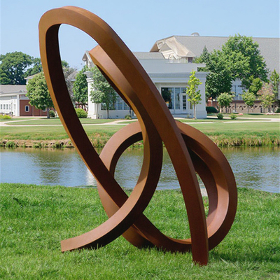 Rusty Weathering Seel Metal abstrato Arte de jardim Escultura ao ar livre