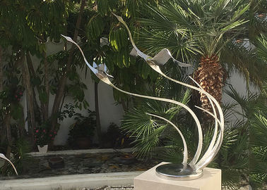 Esculturas da jarda do sumário do pássaro do metal/escultura onda do metal para a decoração interna