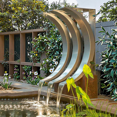Custom Design Modern Garden Fountain Stainless Steel Outdoor Water Feature