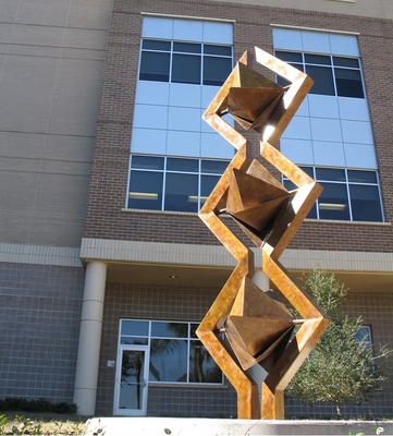 Decoração enferrujada jardim exterior fonte de água escultura de aço corten
