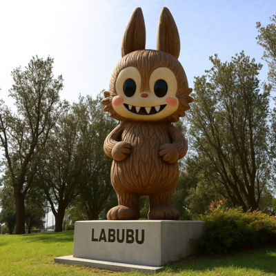 Bom preço. Decoração de jardim Arte de brinquedos Fibra de vidro Escultura Labubu on-line