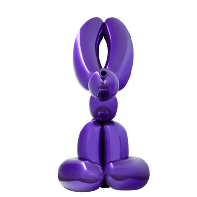 Bom preço. Escultura comercial personalizada Balão roxo Coelhinho de fibra de vidro Escultura on-line