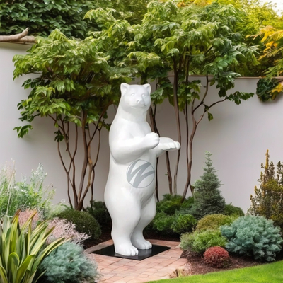 Bom preço. Large White Standing Bear Sculpture (2M Height) - Durable FRP Outdoor Decorative Art on-line
