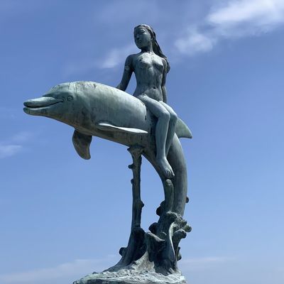 Bom preço. Decoração de arte de metal ao ar livre Bronze Copper Mermaid Life Size Statue Sculpture on-line