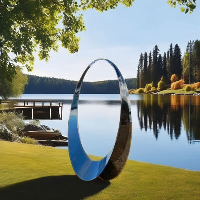 Bom preço. Espelho de arte de aço inoxidável moderno Escultura contemporânea Decoração de paisagem ao ar livre on-line
