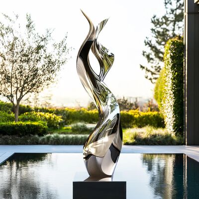 Bom preço. Escultura Moderna Personalizada em Aço Inoxidável com Acabamento Espelhado para Exterior na China on-line