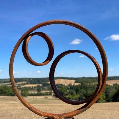 Bom preço. Anel de círculo grande jardim ao ar livre moderno escultura de arte abstrata on-line