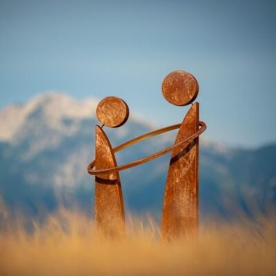 Escultura de aço Corten Arte abstrata para decoração de jardins e jardins
