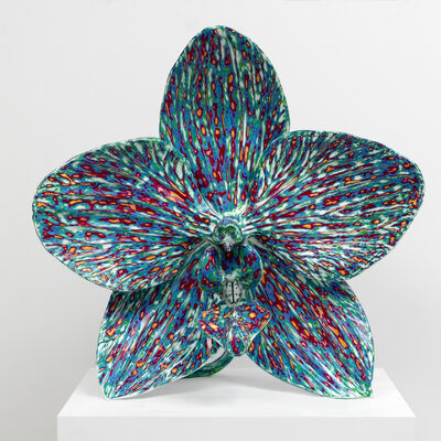 3D Outdoor de aço inoxidável Arte Popular Flor Pintura Escultura