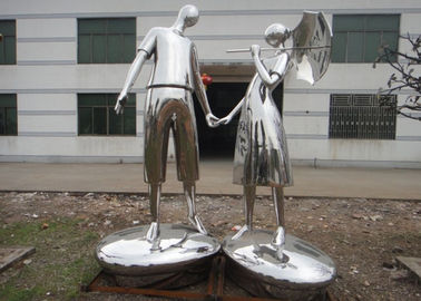 Costume de aço da cor da escultura do sumário moderno da arte do jardim da escultura do amor do metal