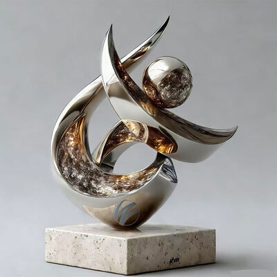 Bom preço. Ascensão. Escultura espiral de metal duplo. on-line