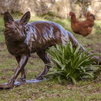 Bom preço. Outdoor Custom Metal Art Decor Bronze Copper Animal Fox Statue de Escultura de Aço on-line