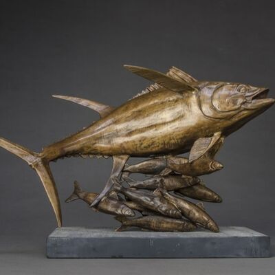 Bom preço. Animal Metal Art Decor Bronze Copper Figurative Life Size Sculpture Custom Statue Peixe on-line