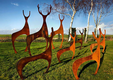 Bom preço. Escultura feita sob encomenda dos cervos da decoração do jardim da escultura do grosso da população feita do aço de Corten on-line