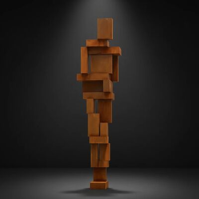 Bom preço. Esculptura humana cubista de aço em desgaste. on-line