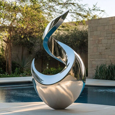 Bom preço. Decoração de Vila Escultura de dançarina polida de aço inoxidável on-line