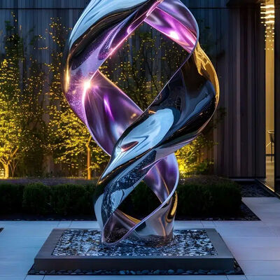 Bom preço. Decoração de Jardim Escultura Polida em Aço Inoxidável com Luz on-line