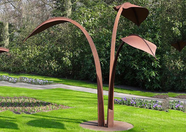Bom preço. Escultura exterior da folha do jardim do sumário de aço moderno da escultura de Corten do estilo on-line