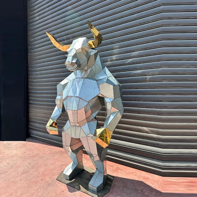 Bom preço. Escultura de Minotauro Geométrica de Aço Inoxidável com Luz on-line