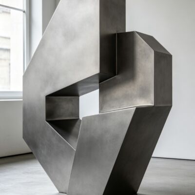 Bom preço. Design original geométrico abstrato decorativo metal escultura de aço inoxidável estátua personalizada paisagismo ao ar livre on-line