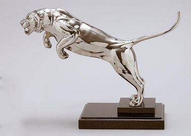 Vida - escultura de aço inoxidável lustrada tamanho do tigre do metal da escultura para a decoração pública