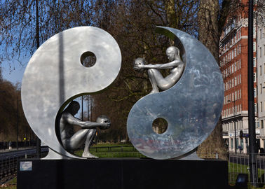 Bom preço. Escultura de aço inoxidável moderna da arte pública, Yin e escultura de Yang para o jardim on-line
