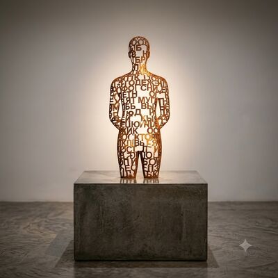 Bom preço. Escultura de Letra Personalizada em Aço Corten com Figura Humana, Estátua de Alfabeto de Metal, Homem, Arte Moderna para Decoração de Jardim e Hall de Entrada Interno e Externo on-line