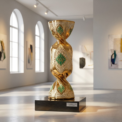 Arte islâmica de luxo: escultura de doces torcidos em ouro saudita | Decoração Moderna Personalizada