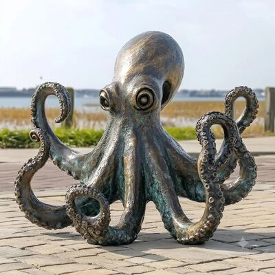 Estátua de polvo gigante de bronze feita à mão | Decoração de escritórios domésticos costeiros e náuticos
