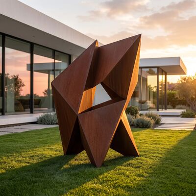 O Monólito - Escultura Geométrica Abstrata em Aço Corten
