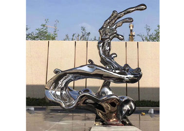 Bom preço. Arte finala moderna original escultura de aço inoxidável lustrada, escultura da onda do metal on-line