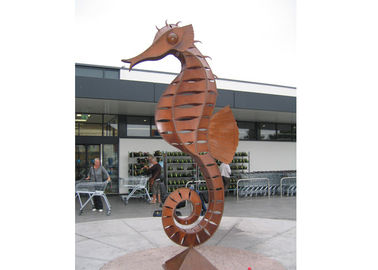 Bom preço. Escultura animal do cavalo marinho do grande metal de aço decorativo da escultura de Corten on-line
