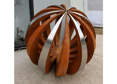 Bom preço. Escultura de aço de Corten da decoração exterior, escultura de aço inoxidável pintada da bola on-line