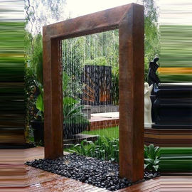 Bom preço. Escultura de aço da característica da água da fonte de Corten do projeto da porta da decoração do jardim on-line