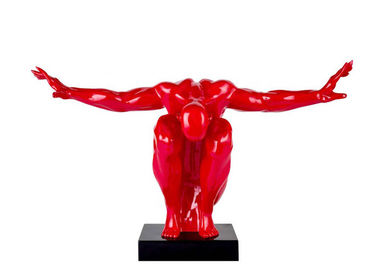 Bom preço. Escultura pintada do mergulhador da fibra de vidro da escultura do metal da cor do tamanho vermelho feito sob encomenda on-line