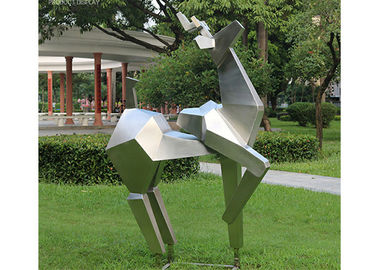 Bom preço. Escultura de aço inoxidável dos cervos do sumário do jardim da escultura do metal da estátua animal on-line