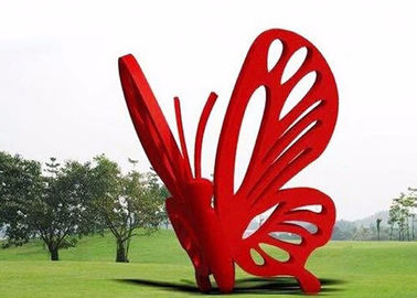 Bom preço. Das esculturas de aço inoxidável do jardim da arte contemporânea grande borboleta vermelha on-line